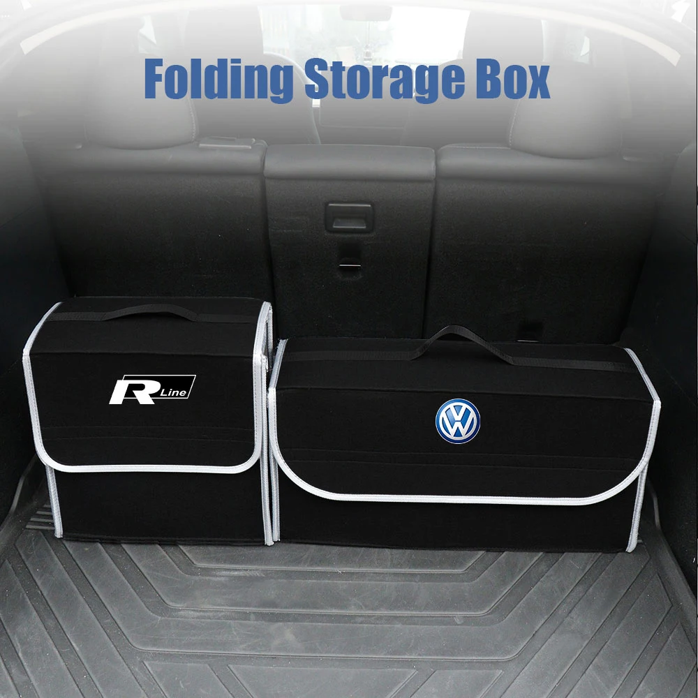 1pcs Folding Car Trunk Storage Box Auto Stowing Accessories For Volkswagen VW Jetta Polo Rline GTI Bora MK7 Beetle Passat b6 b5