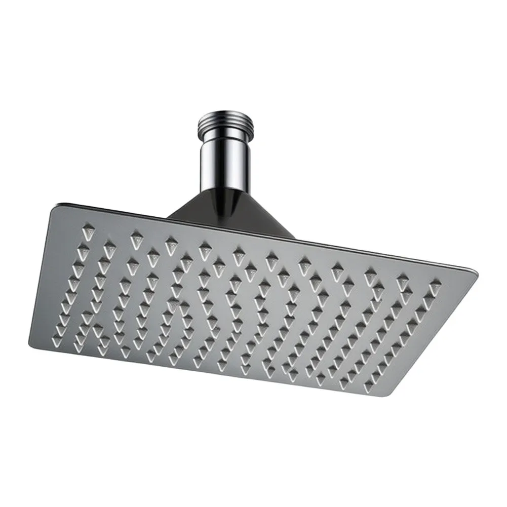 35x35x8cm Square Rain Shower Head 304 Stainless Steel Rainfall Shower with Flexible Silicone Nozzles and Easy Setup