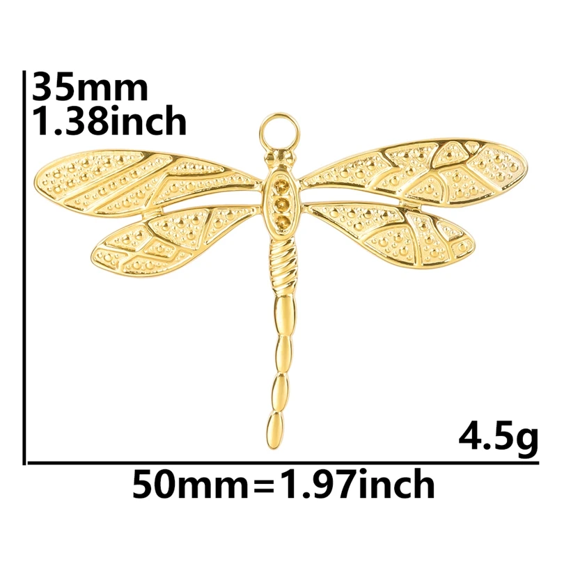 High Quality Animal Dragonfly Charms For Jewelry Making Supplies Handmade Craft Stainless Steel Pendant Charm Metal Accessories