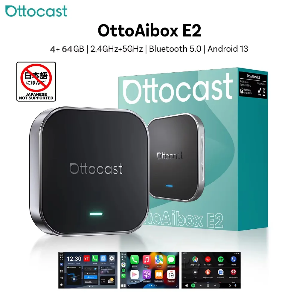 【¥15,720】Ottocast E2 Smart AI Box 3in1 4+64GB ワイヤレスCarPlay/Android Auto Android13 特別割引-アリエク特価アラート