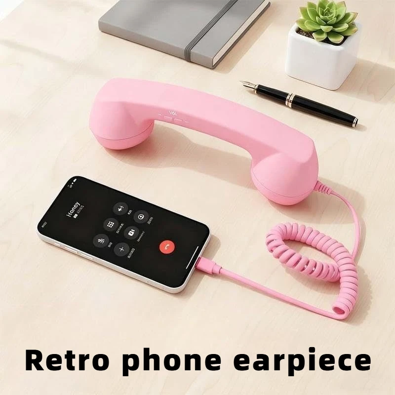 Mobile phone earpiece with microphone wired handheld phone earpiece Type-C
