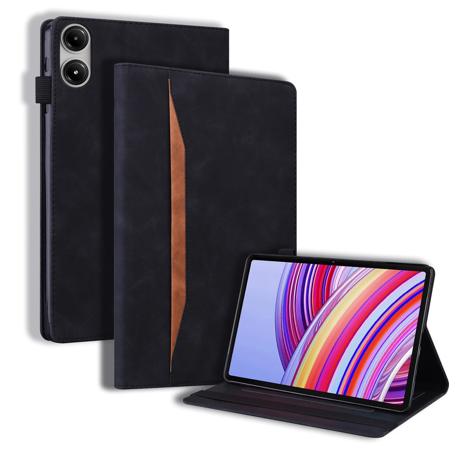 

Tablet Case For Xiaomi Redmi Pad Pro / Pad Pro 5G / Pad 2 Pro PU Leather Protective Folio Cover with Card Holder - Black
