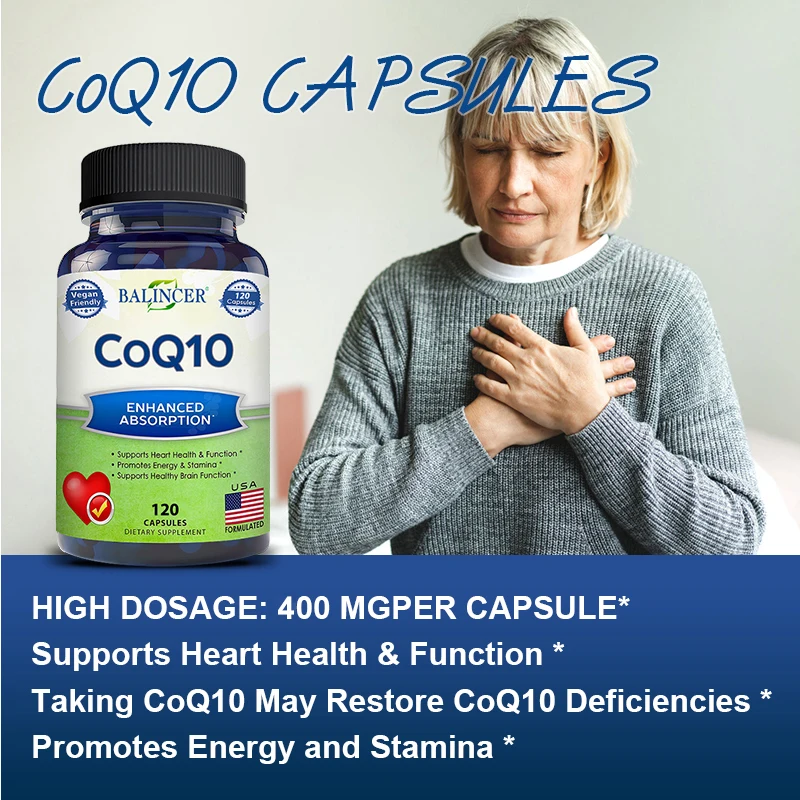 High Absorption Coenzyme Q10 - Supports Cellular Energy Production and Circulatory Health - Supports Immune and Heart Health