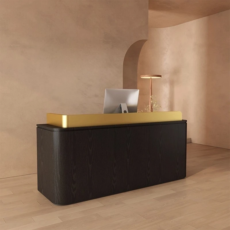 Clothing store black light luxury checkout page store checkout desk hotel entrance welcome reception front desk