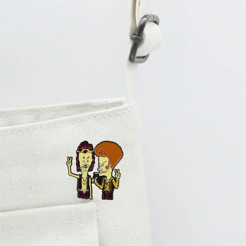 Smoking Beavis N Butthead Enamel Pin Funny Cartoon TV Series Badge Backpack Decoration Jewelry view 6