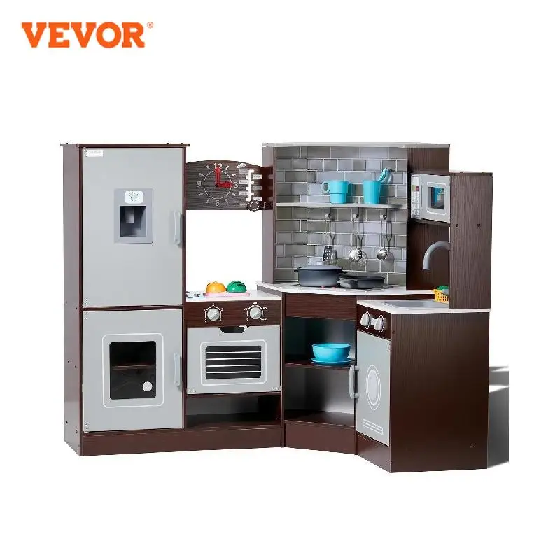 VEVOR Play KitchenToys Set Accessori per utensili da cucina per bambini con macchina per il ghiaccio per giocattoli per bambini Regali di compleanno per ragazze in età prescolare