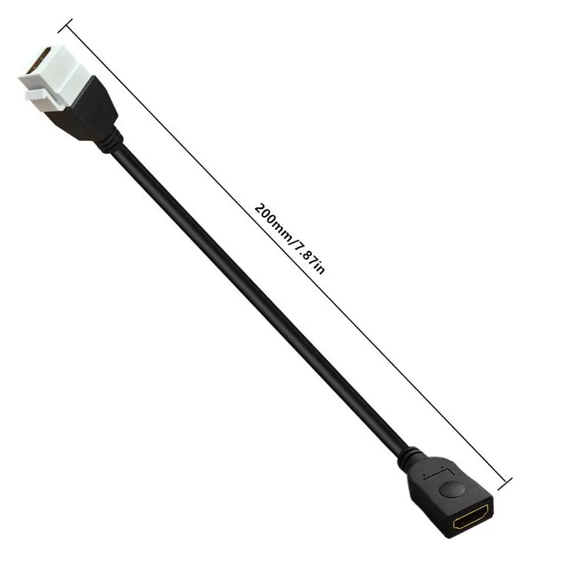 Kabel HDMI kompatybilny z rozdzielaczem 4K 8K High Definition, żeńsko-żeński, z wtyczką ścienną Keystone, z klamrą, do bezpośredniego podłączenia do panelu. — zdjęcie produktu 4