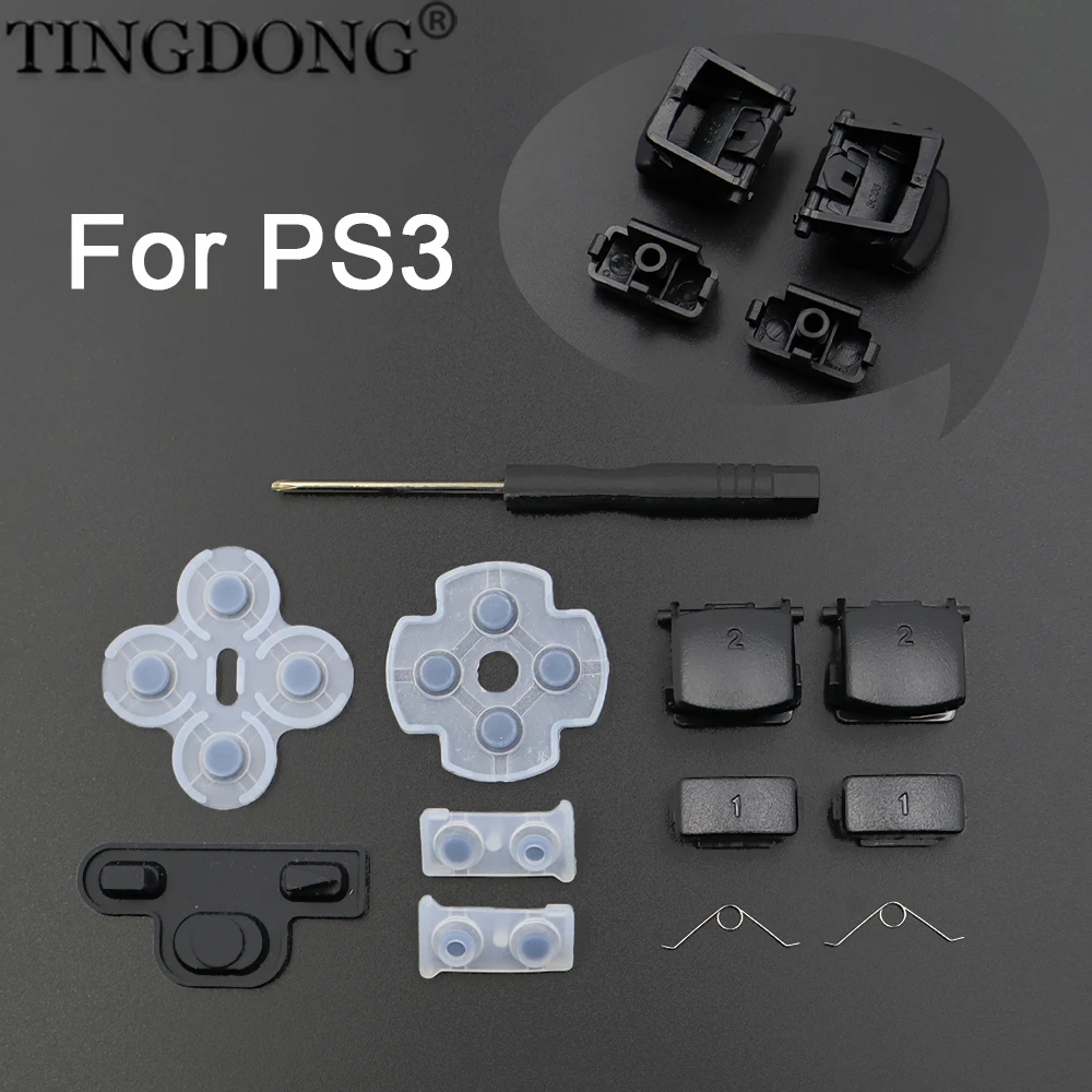 1Set L1 R1 L2 R2 Trigger button For PS3 Controller Silicone Conductive Rubber Button Pad Rocker button cap