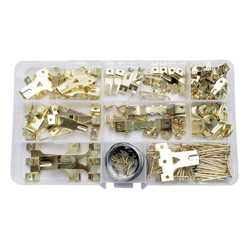 220Pcs Functional Picture Hanging Tools Practical Picture Frame Hook with Strong Nails for Gallery Wall Setups