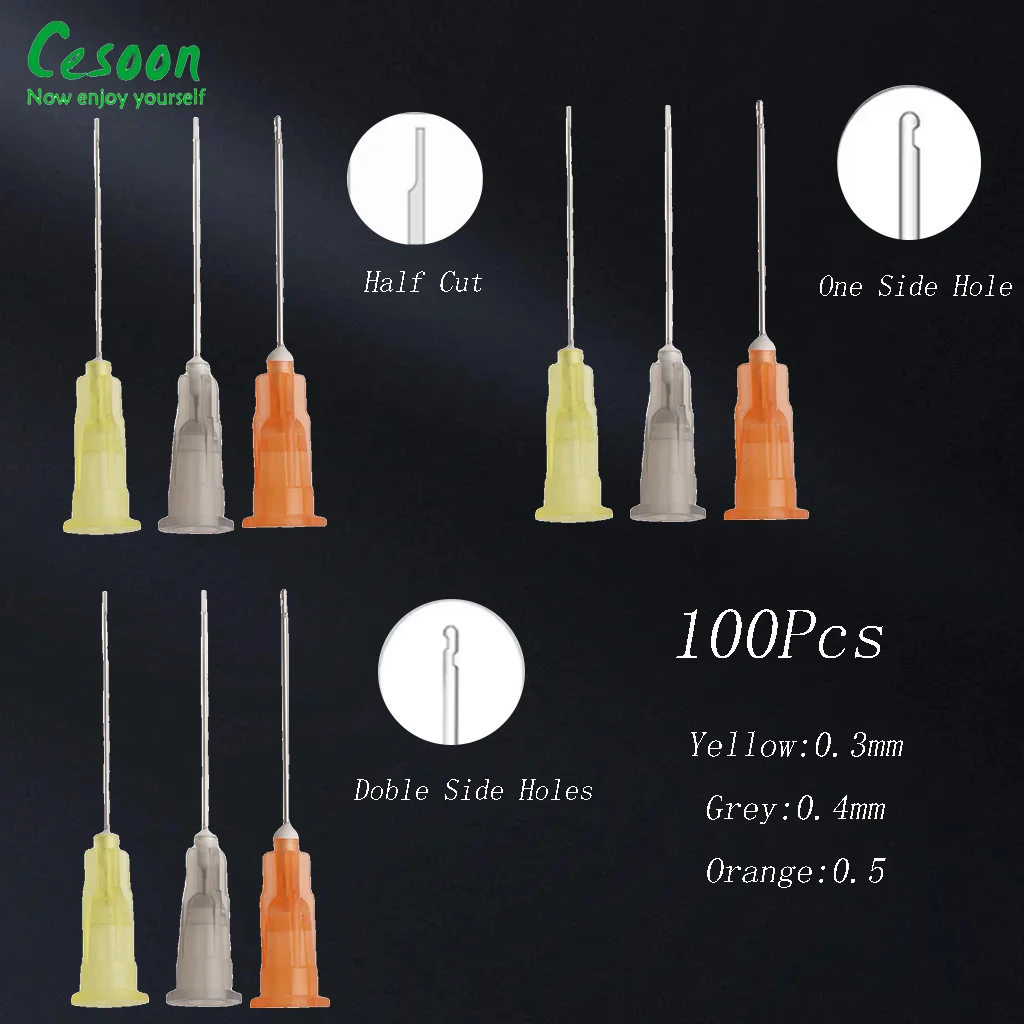 

100Pcs Dental Irrigation Needle Tip Endo Syringe 25G/27G/30G End-Closed Side Hole Dia 0.3/0.4/0.5mmDentistry Root Canal Rinsing