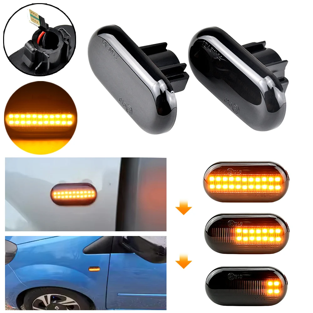 New For Renault Megane 1 Clio1 2 KANGOO ESPACE Dacia Duster Dokker Lodgy Smart Fortwo Led Dynamic Turn Signal Lights Side Marker