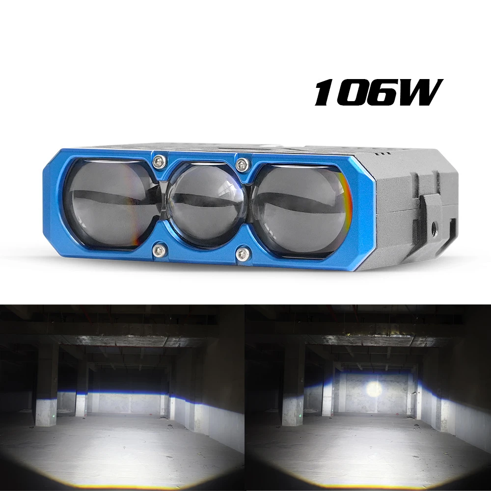NEW Three Direct LED Work Light Spotlight 6000K 12V 24V High Power Grille Bumper Light For Car Motorcycle OFF-Road 4x4 SUV ATV
