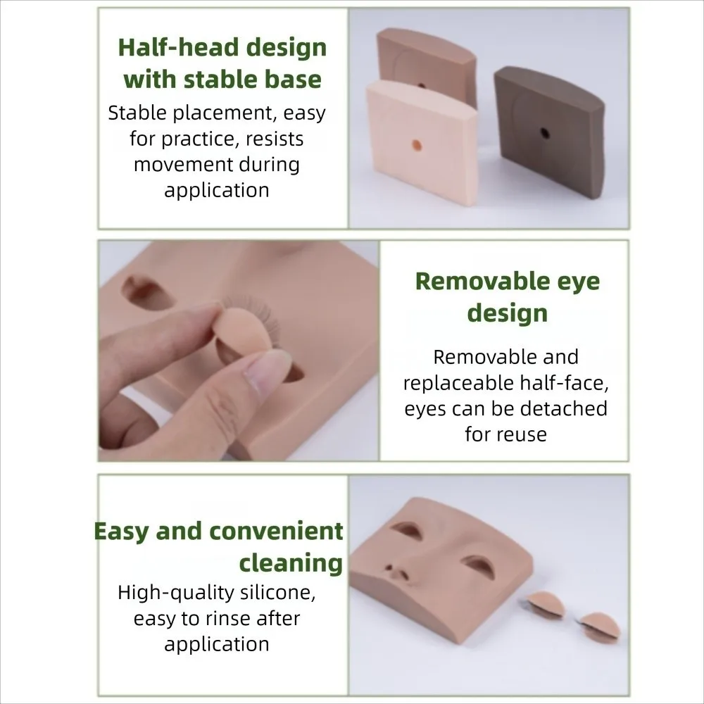 Estensione ciglia 3D Testa di manichino Formazione Palpebre rimovibili Modello cosmetico Teste Display fai da te Estensioni ciglia Strumenti di pratica