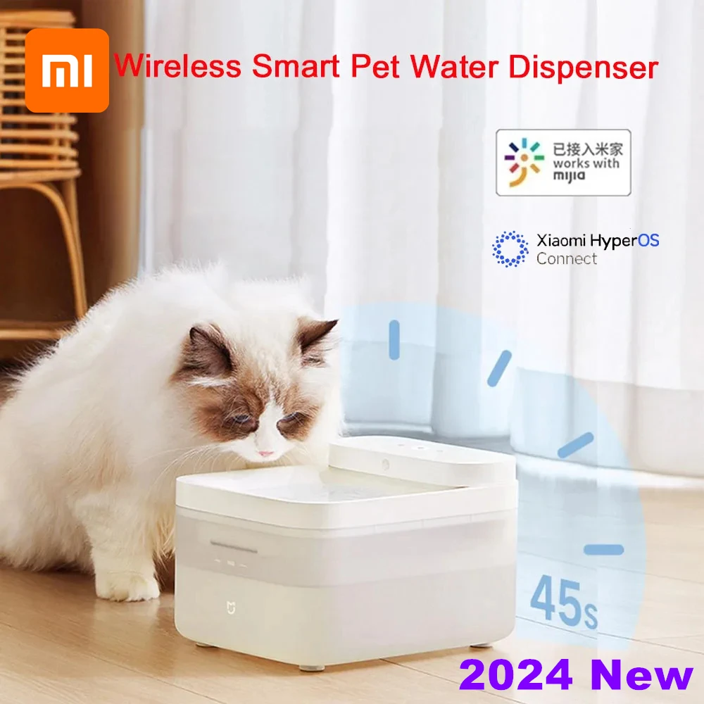 

Xiaomi Wireless Smart Pet Water Drinking Dispenser Fountain Dog Cat Automatic Pet Mute Drink Feeder Bowl Works with Mijia APP