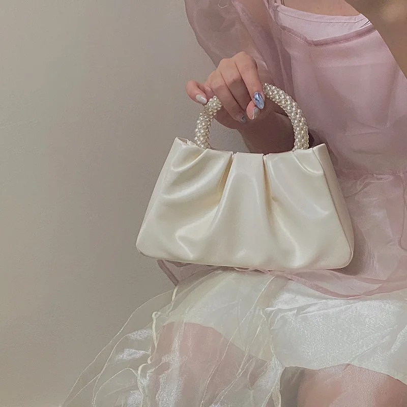 2025 Pearl Handbag Folds New Fashion Cloud Mobile Phone Bag Shoulder Messenger Mini Small Bag Одноплечевая сумк