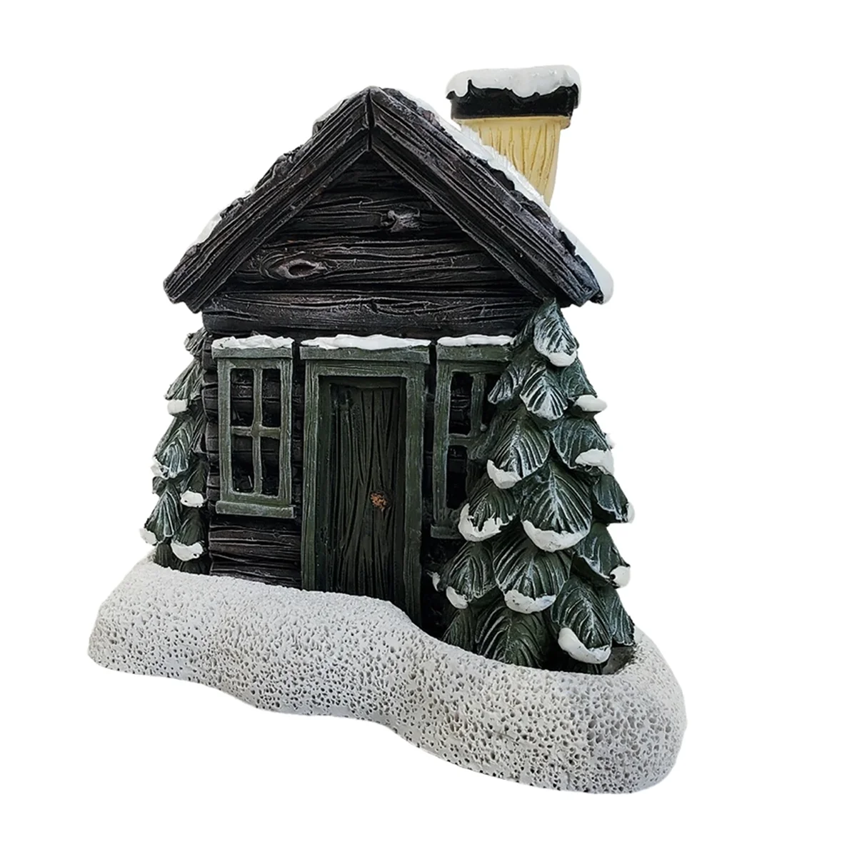 Log Cabin Snowy Incense Cone Burner, Christmas Chimney Cottage Incense Burner,Aromatherapy Ornament,Room Incense