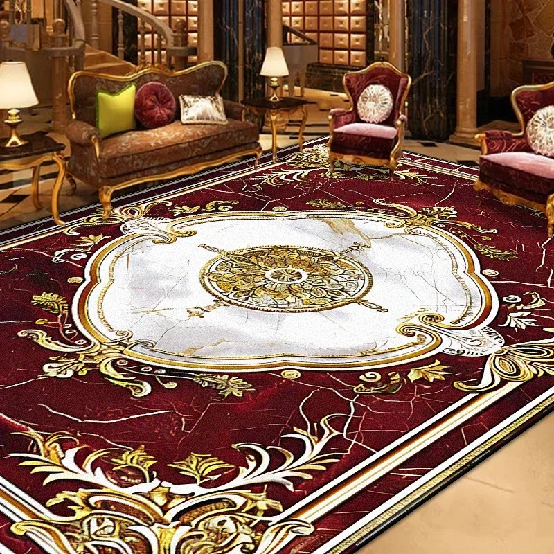 Precioso alfombra Retro europea para sala de estar, decoración de área grande, alfombras para sofá, dormitorio, guardarropa, alfombrillas antideslizantes