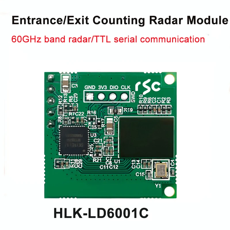 Hi-Link 60GHz Millimeter Wave Radar Passenger Flow Statistics Sensor Module HLK-LD6001C Entrance&Exit Counting  Detection