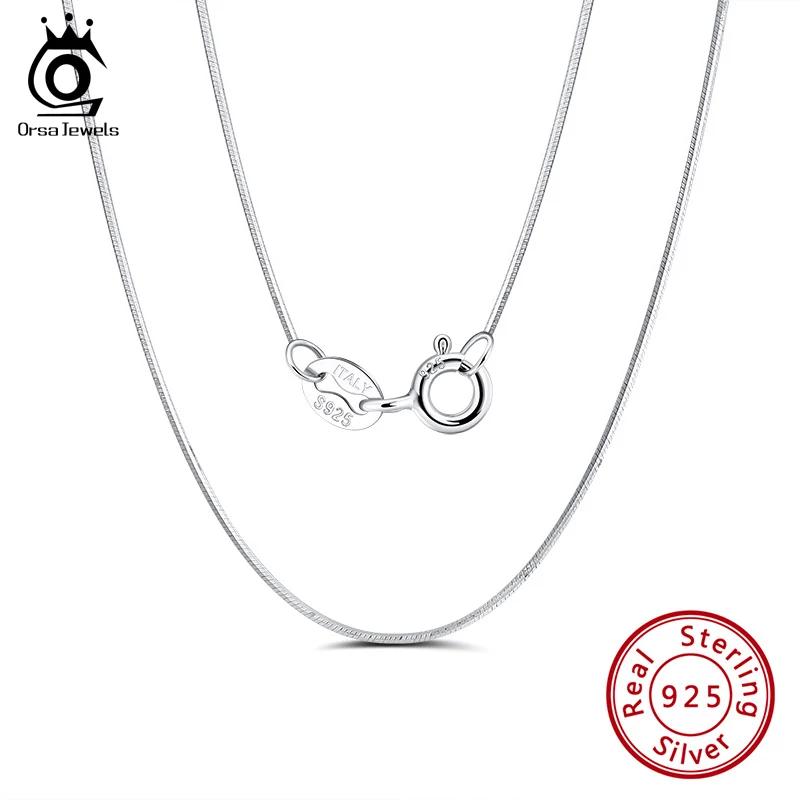 

ORSA JEWELS Genuine 925 Sterling Silver Dainty Snake Chain Necklace for Women Men Party Vintage Choker Chain Jewelry Gift OSC19