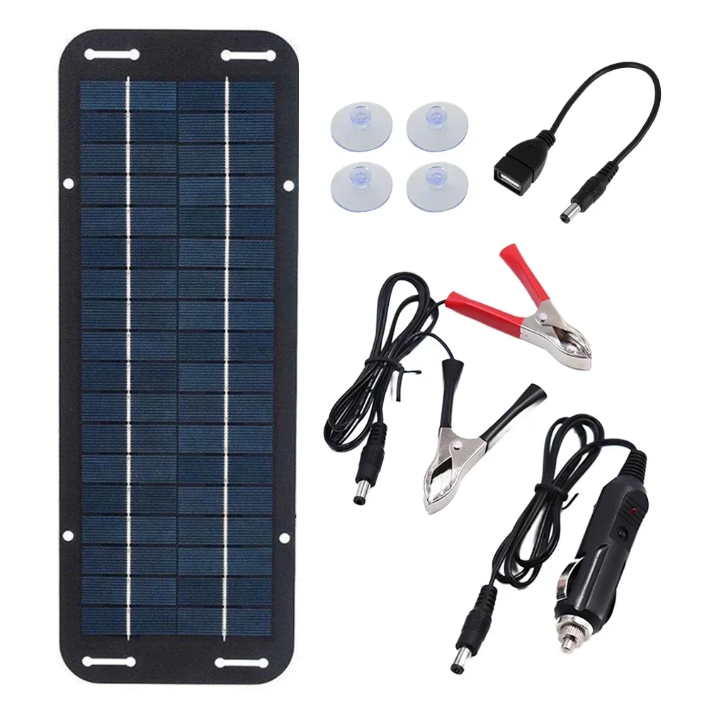 For Boat For Camping Compact Solar Panel 5W 12V Solar Panel Outdoor Activities Easy To Carry Energy Conversion