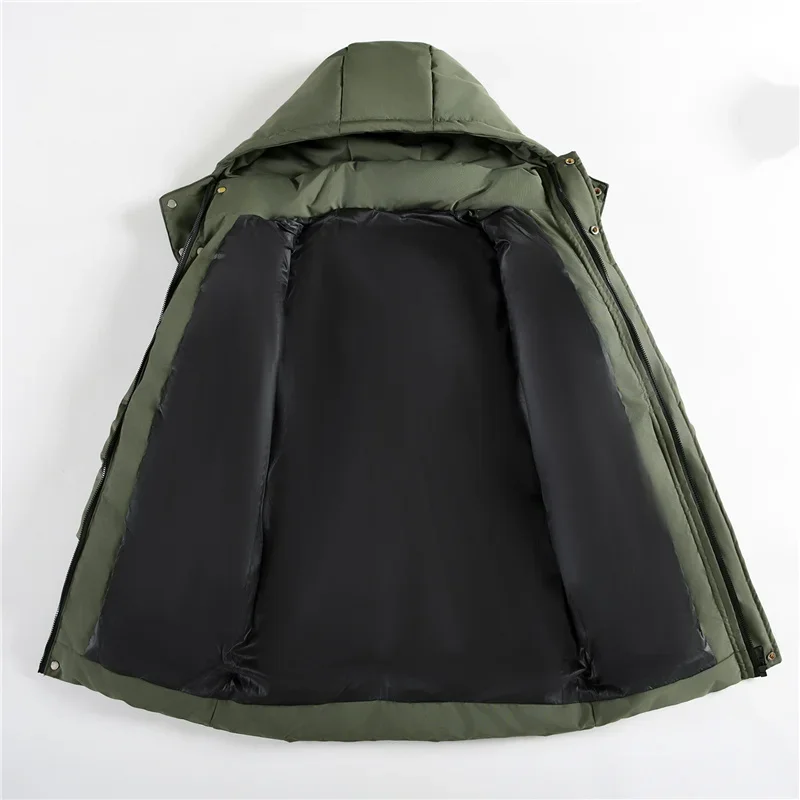 Boys Windproof Long Jackets -30℃ Winter Kids Thick Warm Parka Outerwear Children Cargo Pocket Zipper Snowsuit Coat 5-12 Years 6