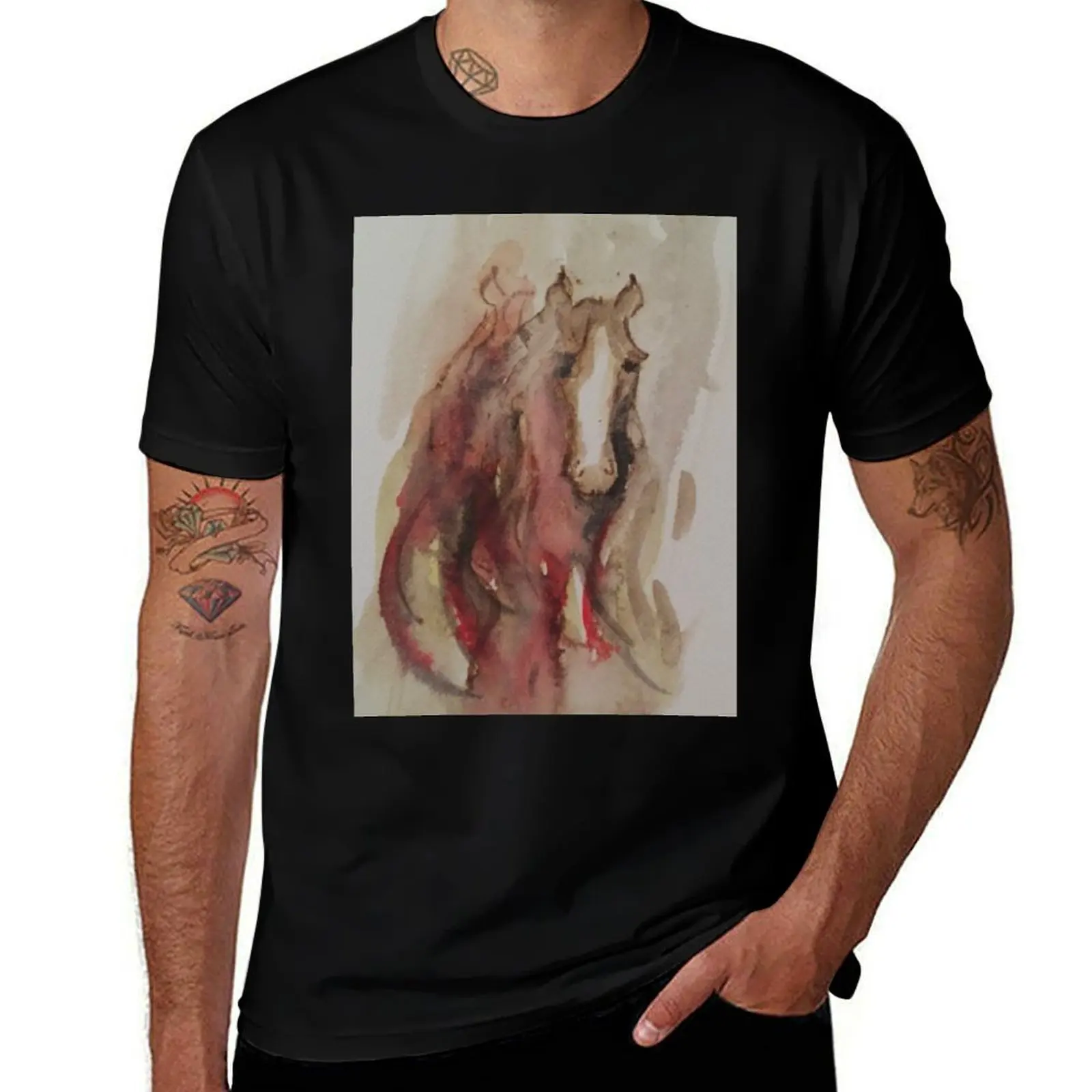 Running Horse T-Shirt Construction Work Tee Shirt T-Shirt