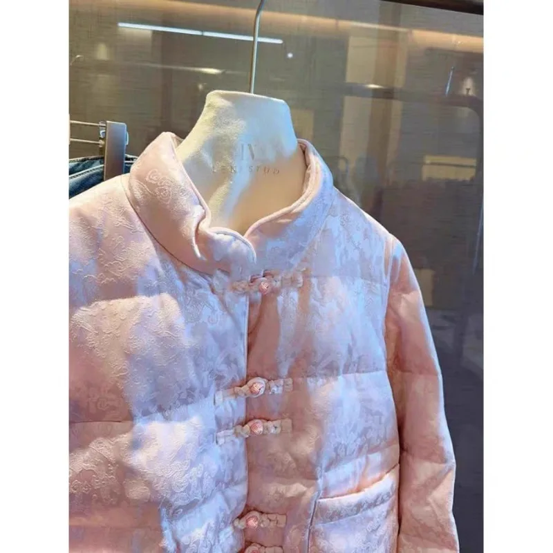 Women's Autumn Winter Tops Coat Tang Clothes Cotton Coat New Chinese Plate Personalized Slim Loose Leisure Fashion Soft Niche