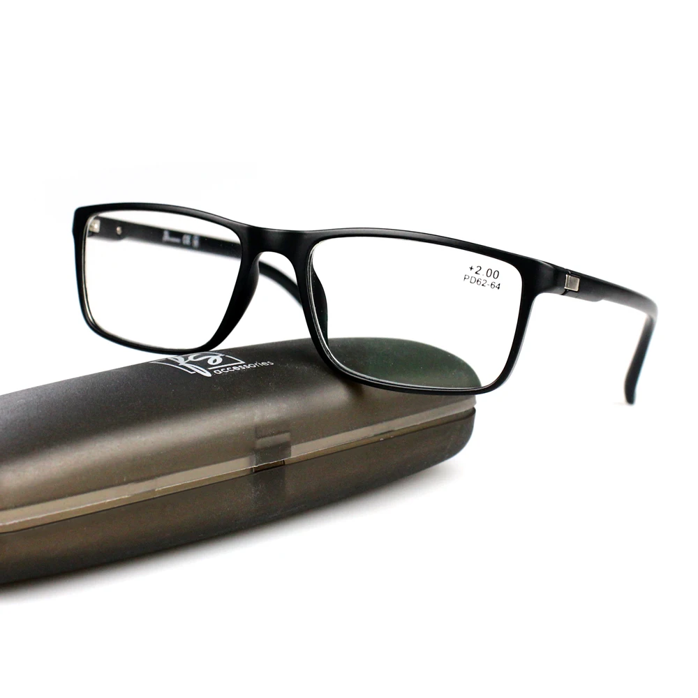 

UV400 Men's Business Anti Blue Light Reading Glasses Metal Frame Prescription Computer glasses for women Eyeglasses case