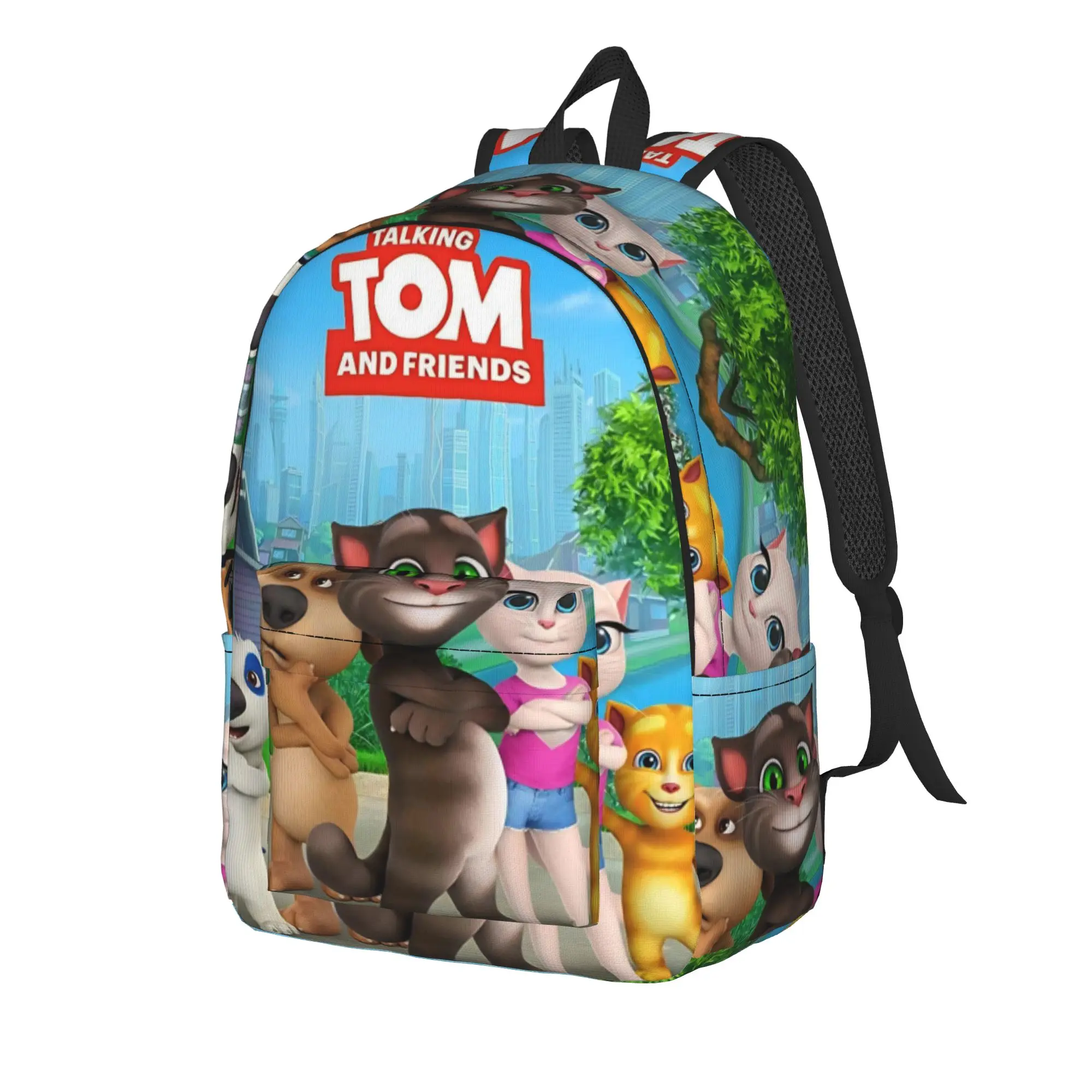 T-Talking T-Tom And F-Friends Backpack for Men Women Cool High School Work Daypack  Laptop Computer Canvas Bags Outdoor