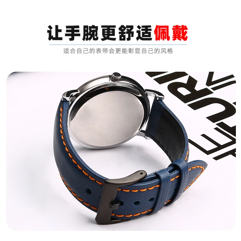 20mm 21mm 22mm Men Nylon Cow Leather Wristband For Tag Heuer Racing F1 Citizen Omega Diving strap Sport Canvas Fabric Watchband