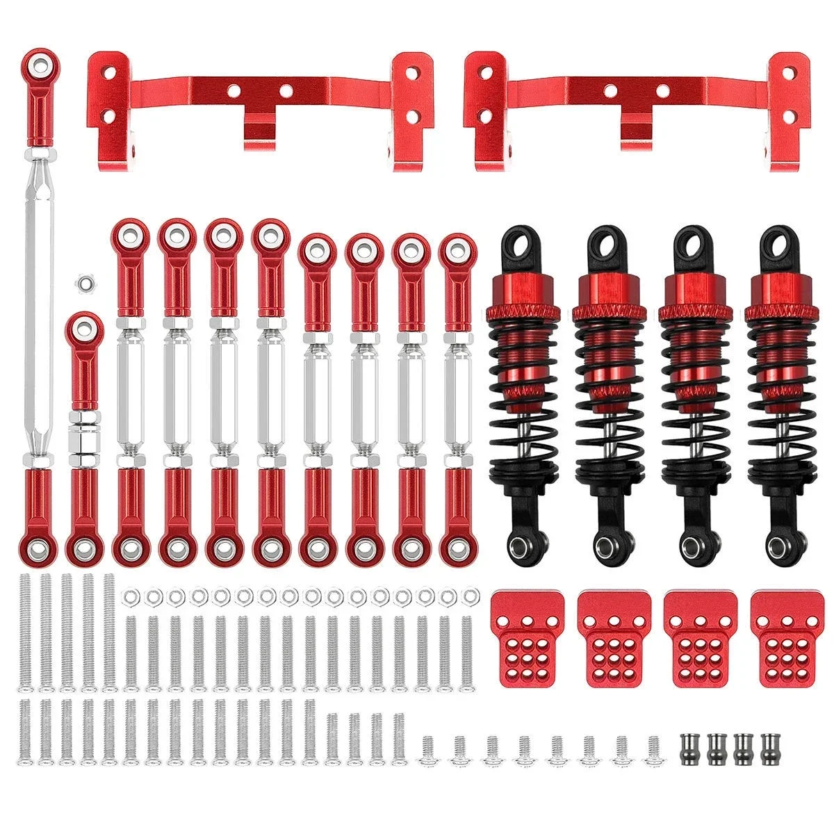 WPL C14 C24 MN D90 MN99S Metal Chassis Link Rod Pull Rod Mount Holder Shock Absorber Set RC Car Upgrades Parts Accessories