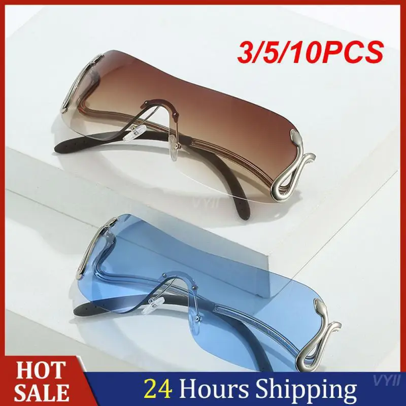 3/5/10PCS Sunglasse Fashion Polarized Oversized Gradient Gafas De Sol One Piece Sunglasses Snake Frame Uv400 Uv Protection