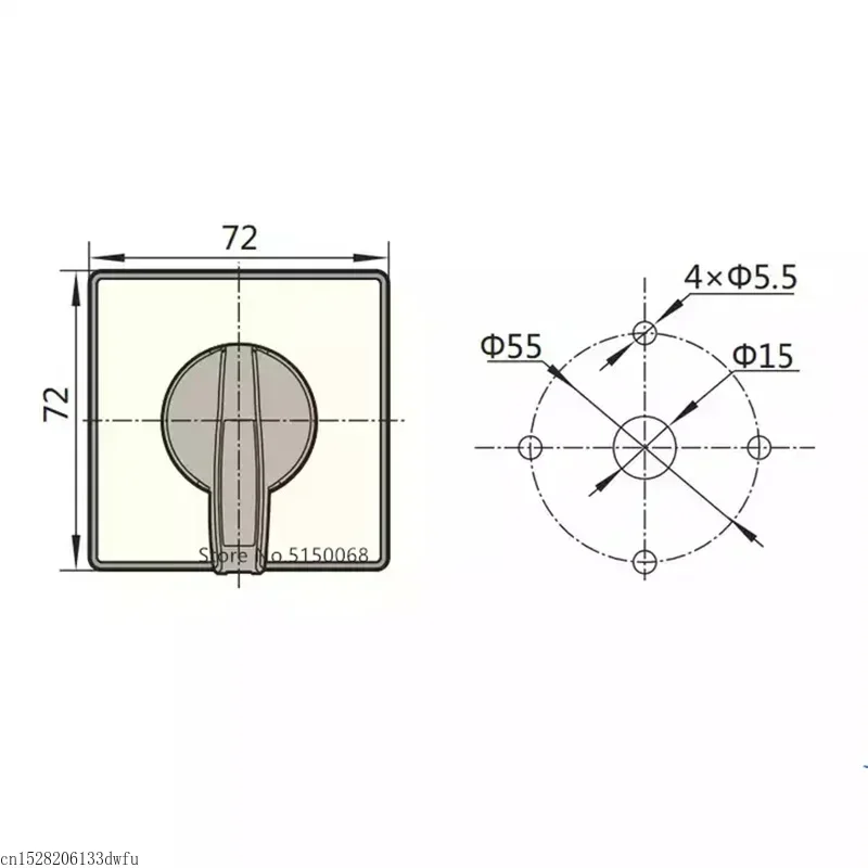 CHNT CHINT Universal Changeover Switch LW5D-16 YH3/3 YH2/2 Third-grade 3-section 16A AC 380V DC 220V