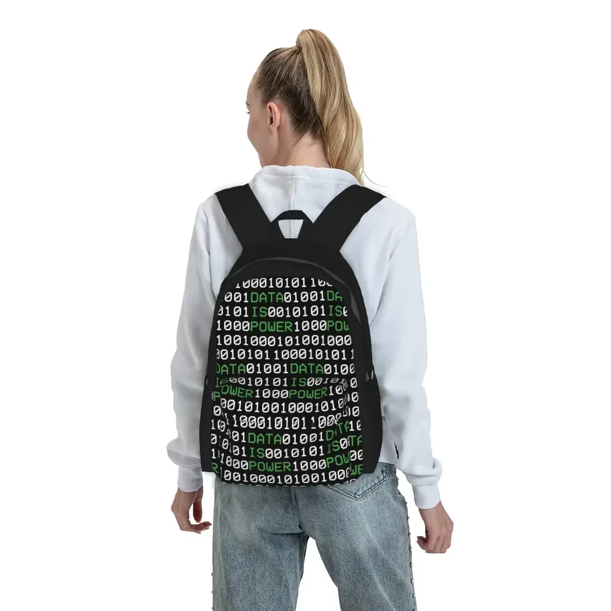 Hacker Code Binary Code Geek Science Computer Backpack BookBag Children School Bag Computer Shoulder Bags for Men Women