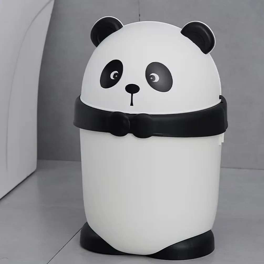 Panda Trash Can Car Waste Basket for Office Bathroom Wastebasket Garbage Pp Tin Kitchens Container Toilet Bathrooms Kitchens Toy