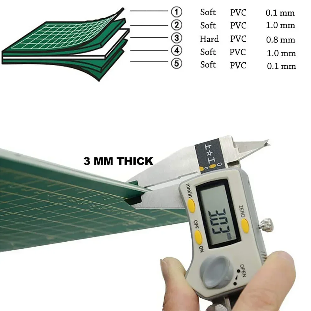 1pc A5 Self Healing Cutting Mat Rotary Cutter for Craft Fabric Quilting Sewing Scrapbooking Project