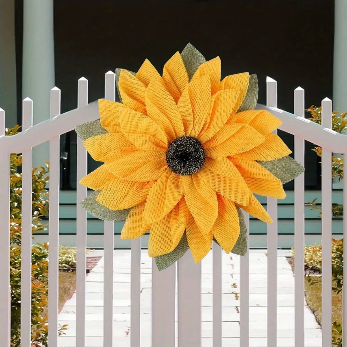 

Sunflower Wreath for Front Door, 16.5 Inch Sunflower Wall Hanging Decor for Rustic Garland Bee Festival Welcome Sign Decorations