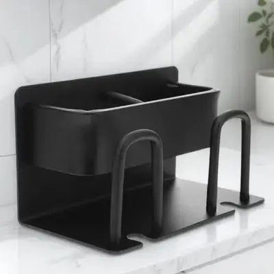 

Wall-Mounted Toothbrush Holder Space Aluminum Rustproof for Bathroom Toothbrush Toothpaste Rack Razor Cup Organizer