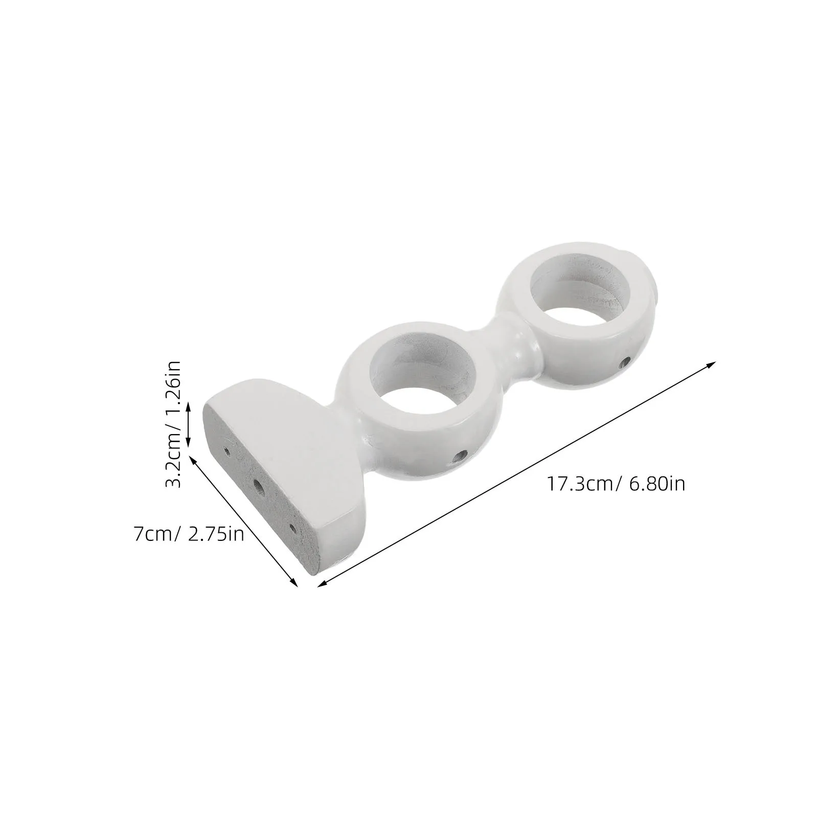 2Pack Wooden Curtain Rod Bracket Solid Wood Curtain Holder Heavy Duty Wall Mounted Rod Support for Bedroom Living Room Kitchen