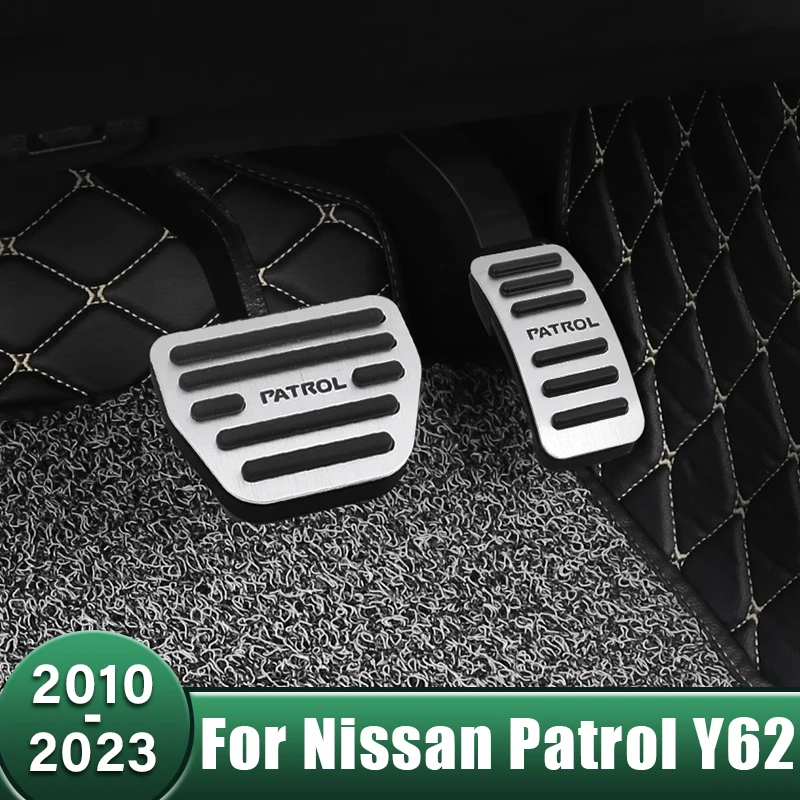 Car Foot Pedal Accelerator Brake Pedals Cover Non-slip Pads Accessories For Nissan Patrol Y62 2010-2018 2019 2020 2021 2022 2023