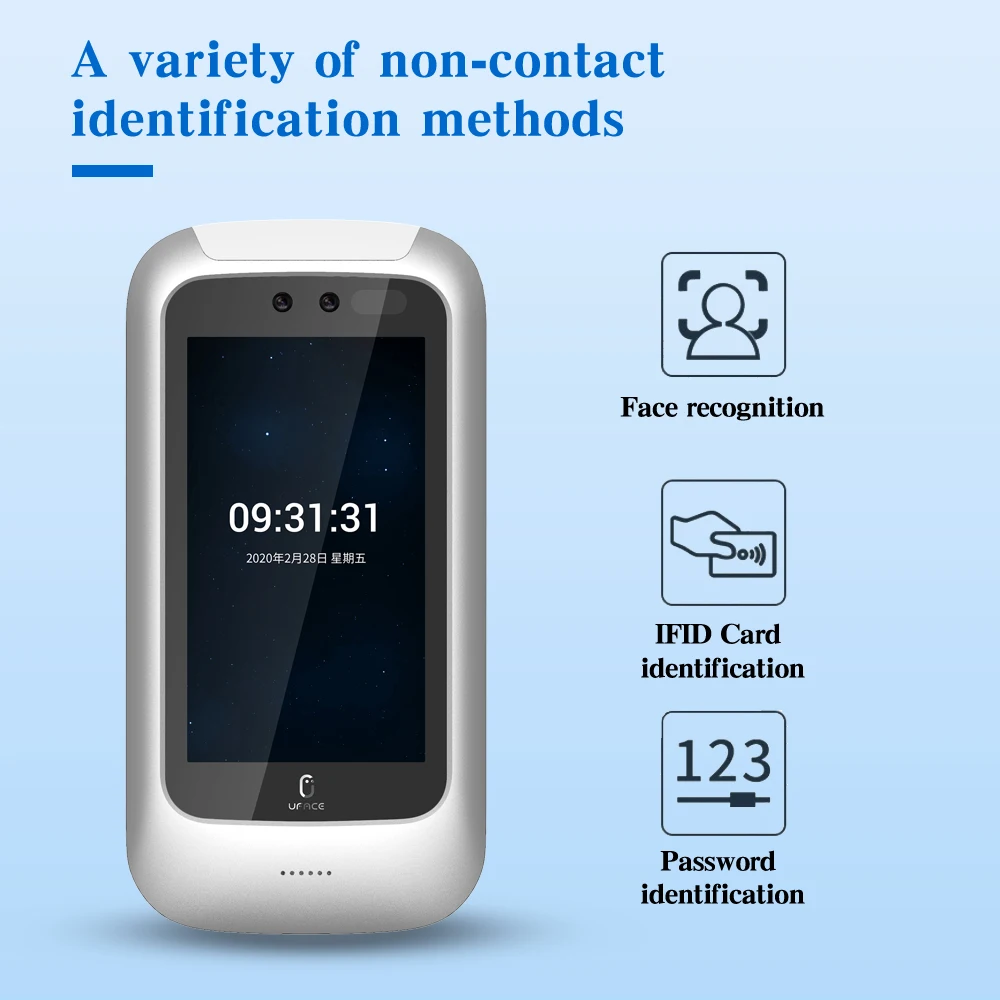 5 Inch WiFi Face Recognition Facial Detection Touch Screen Access Control Time Attendance 125Khz RFID Card APP/PC Software Cloud