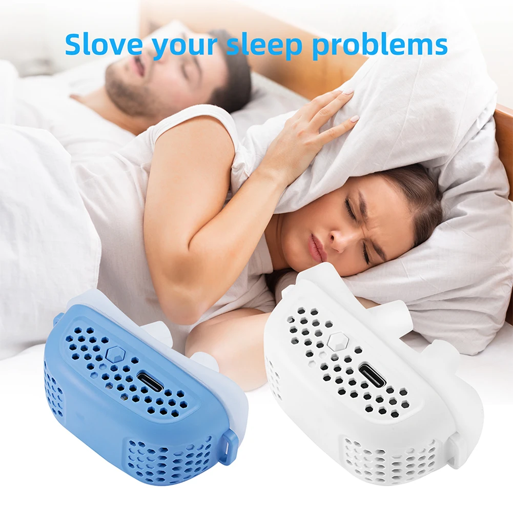 Electronic Anti-Snoring Device with Strap Snore Solution Low Noise Strong Wind Twin Turbine Adjust 3 Wind Speed Snore Sleep Aid