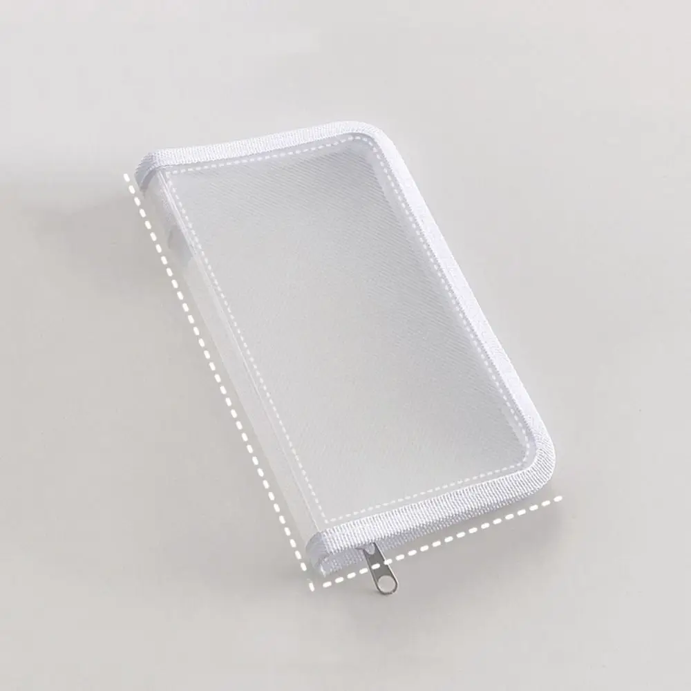 Multifunctional Transparent Zipper Pouch Transparent A6 File Folder Bag Large Capacity Solid Color Stationery Organizer Pouch