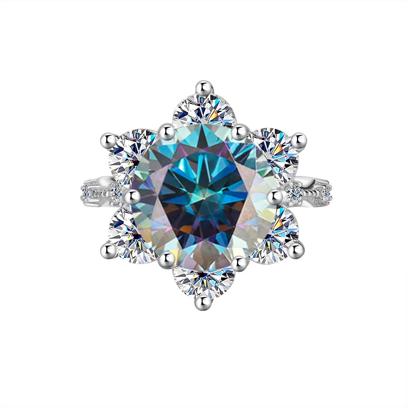 

Wholesale Super Sparkly Pigeon Egg Ring, Women's PT950 Platinum 5Ct Moissanite, Crown Design Wedding Jewelry