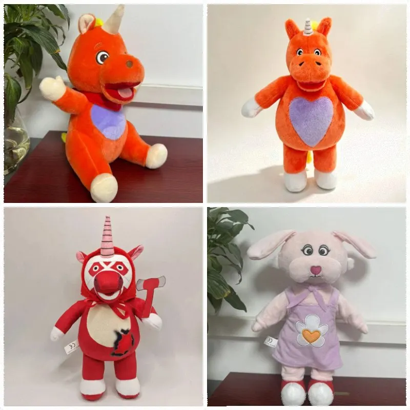 New Buddy The Unicorn Plush Toy Anime Orange Unicorn Stuffed Doll Soft Plushie Home Decoration Collectible Gift for Anime Fans