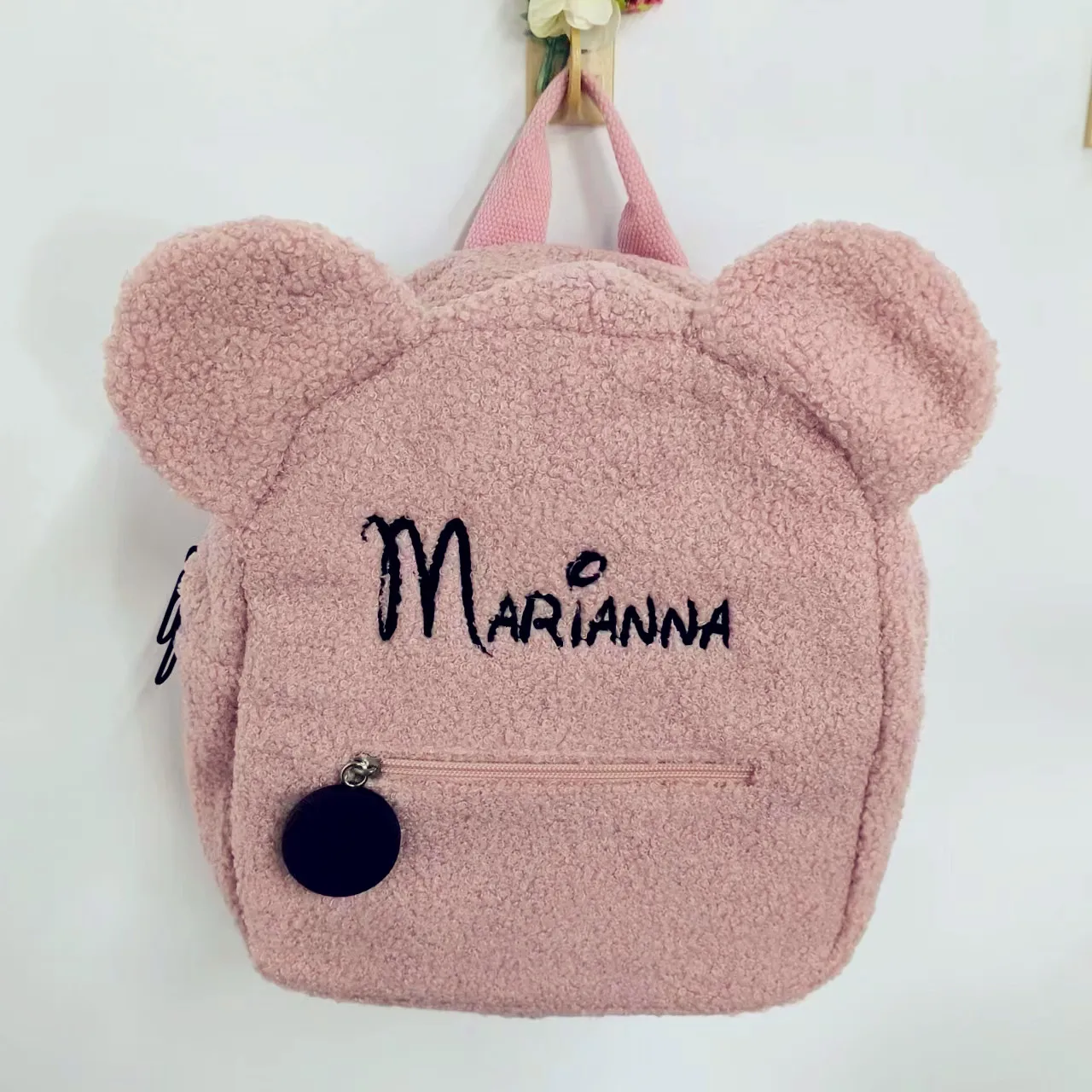 Personalized Embroidered Teddy Bear Backpack Custom Name Portable Children Travel Shopping Bag Rucksack Women\'s Shoulder Bag