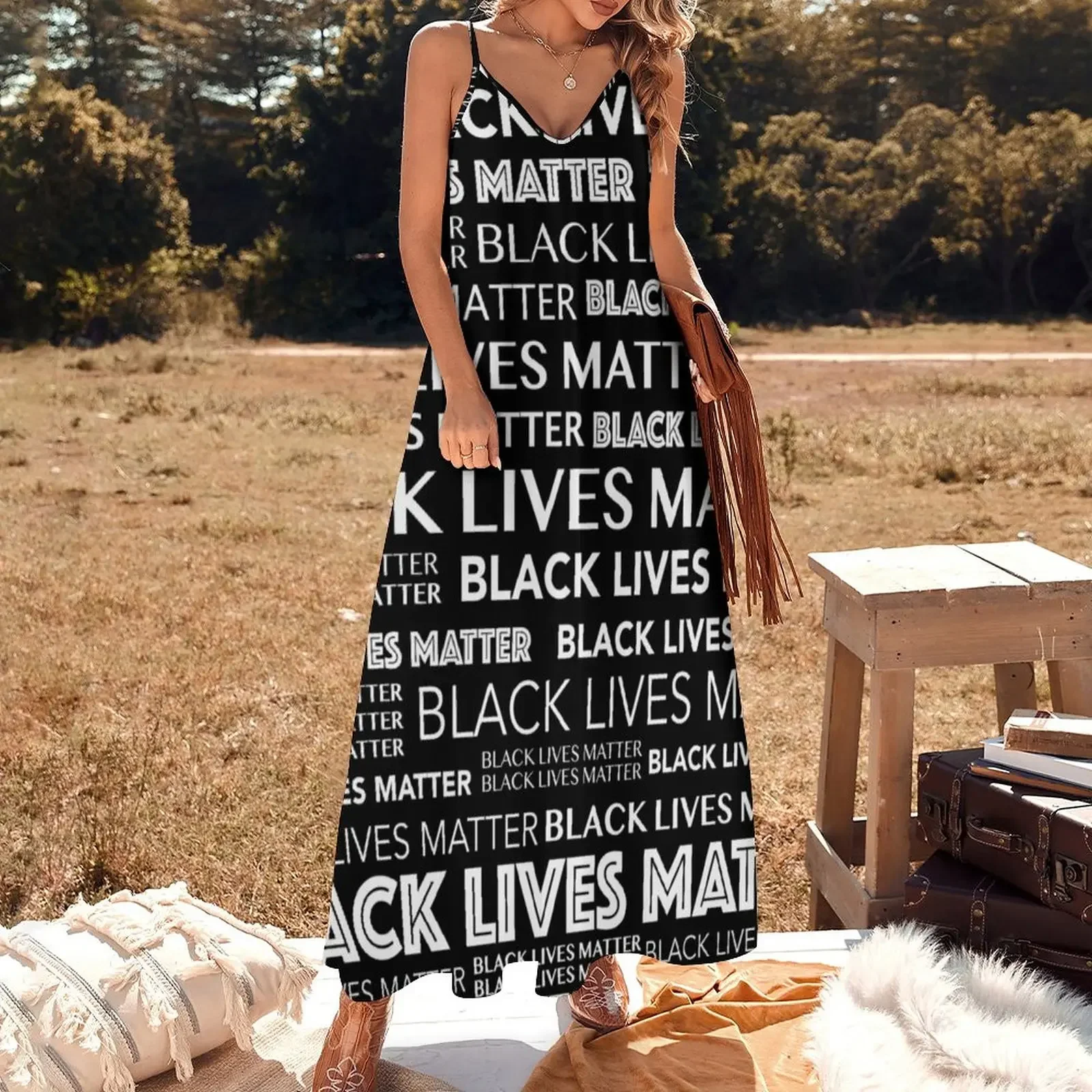 Black Lives Matter Sleeveless Dress Women long dress Prom gown dresses for prom womens clothing Dress