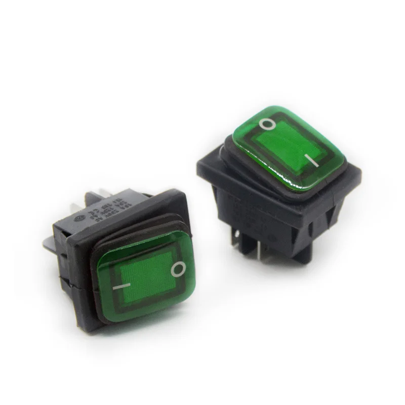 

10pcs Waterproof KCD4-2X1N Rocker Switch LED Lamp 4 Pin ON - OFF 16A 250V 20A 125V AC Silver Contacts Auto Boat Power Switch