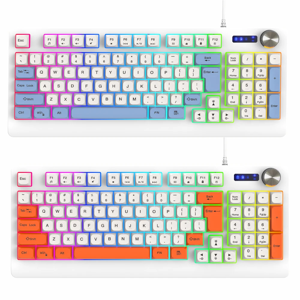 

93 Key Low Price Custom Electronics Notebook Desktop Diy Pc Wired Backlit With Knob Membrane Gaming Keyboard