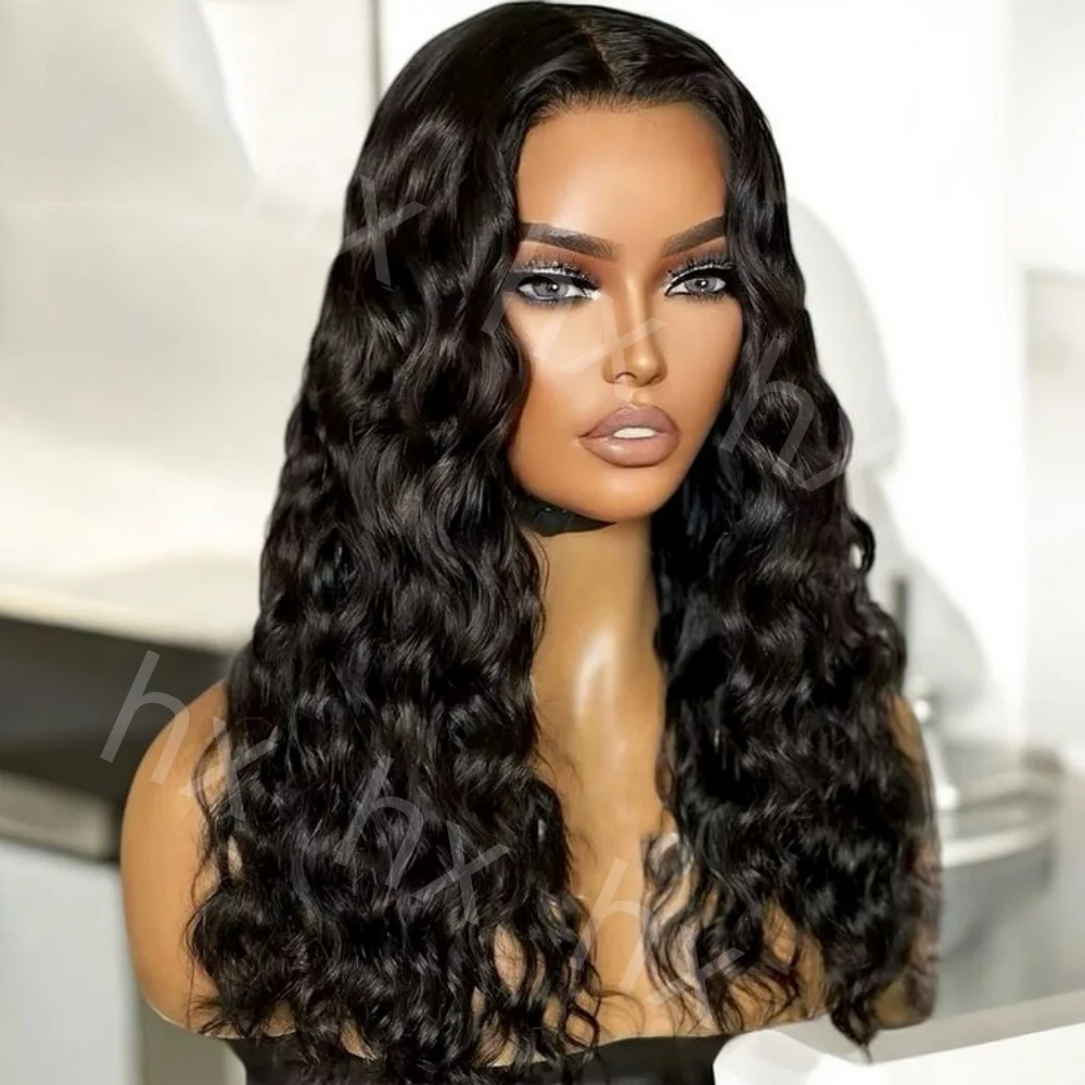 

26Inch 180Density Kinky Curly Natural Black Daily Glueless Soft Long Lace Front Wig For Women With Baby Hair Preplucked
